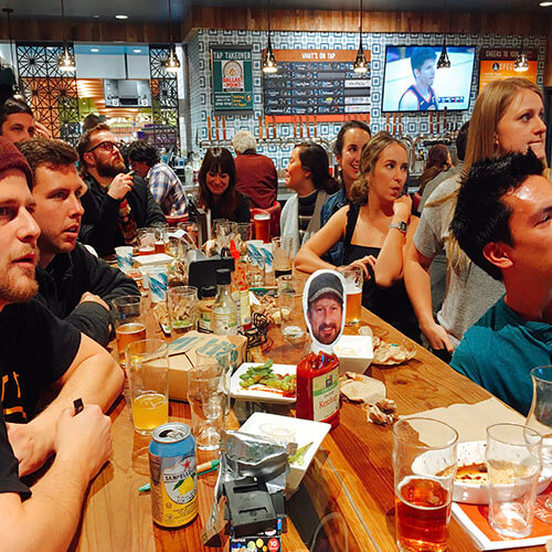 Group of employees at a eatery.